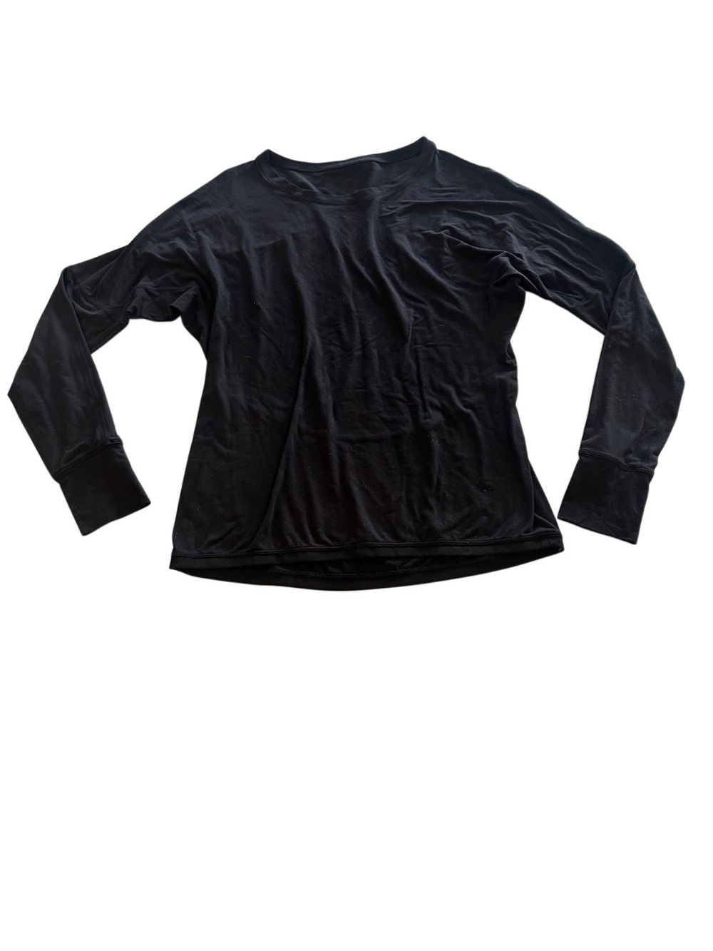 Lululemon Long Sleeve Black Crew Neck Top